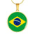 Brazilian Flag - 18k Gold Finished Luxury Necklace