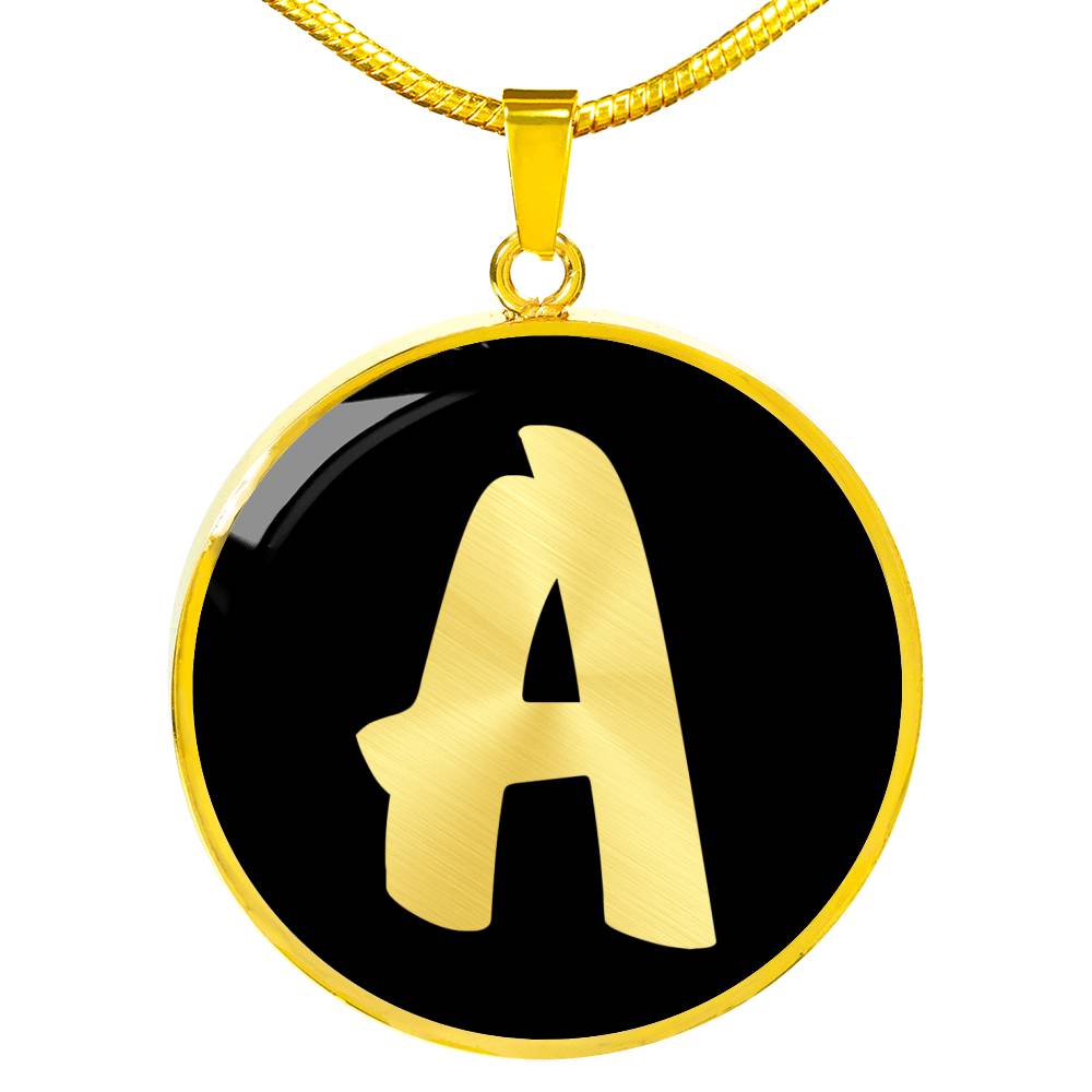 Initial A v2b - 18k Gold Finished Luxury Necklace