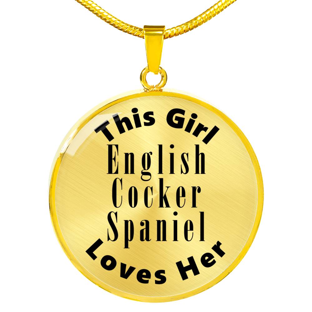 English Cocker Spaniel - 18k Gold Finished Luxury Necklace