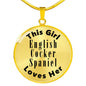 English Cocker Spaniel - 18k Gold Finished Luxury Necklace