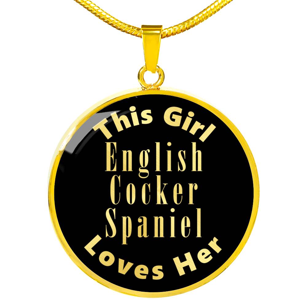 English Cocker Spaniel v2 - 18k Gold Finished Luxury Necklace