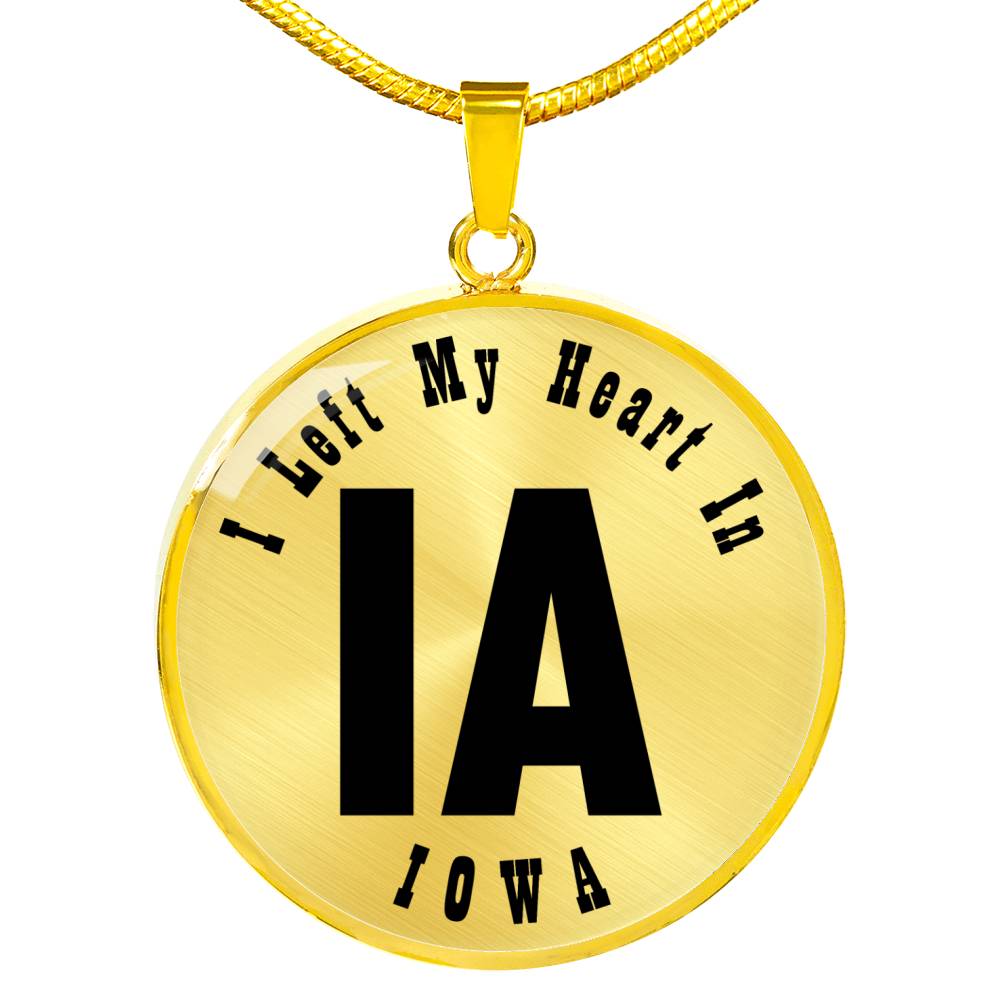 Heart In Iowa v01 - 18k Gold Finished Luxury Necklace