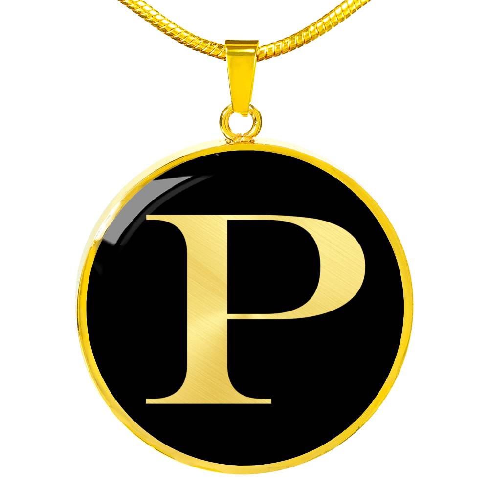 Initial P v2a - 18k Gold Finished Luxury Necklace