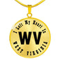 Heart In West Virginia v01 - 18k Gold Finished Luxury Necklace
