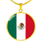 Mexican Flag - 18k Gold Finished Luxury Necklace