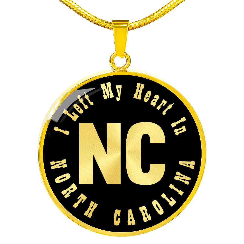 Heart In North Carolina v02 - 18k Gold Finished Luxury Necklace