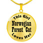 Norwegian Forest Cat v2 - 18k Gold Finished Luxury Necklace