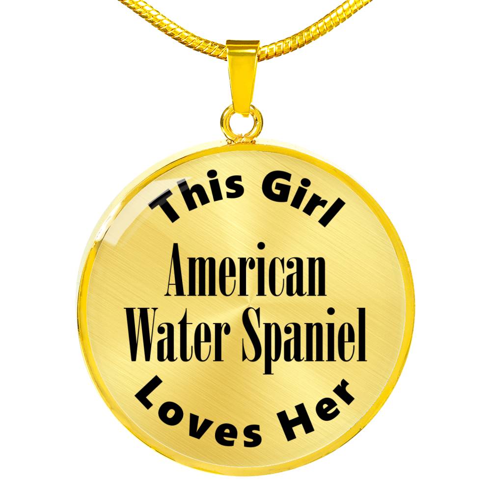 American Water Spaniel - 18k Gold Finished Luxury Necklace