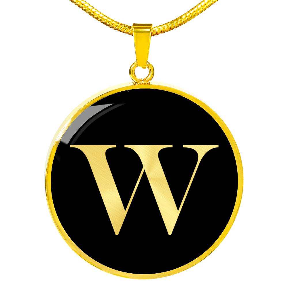 Initial W v2a - 18k Gold Finished Luxury Necklace