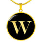 Initial W v2a - 18k Gold Finished Luxury Necklace