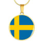 Swedish Flag - 18k Gold Finished Luxury Necklace