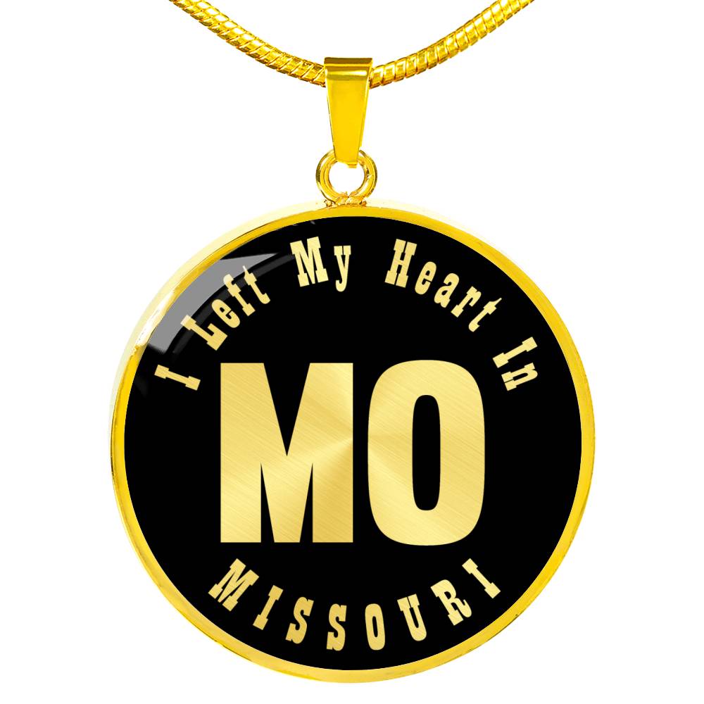 Heart In Missouri v02 - 18k Gold Finished Luxury Necklace
