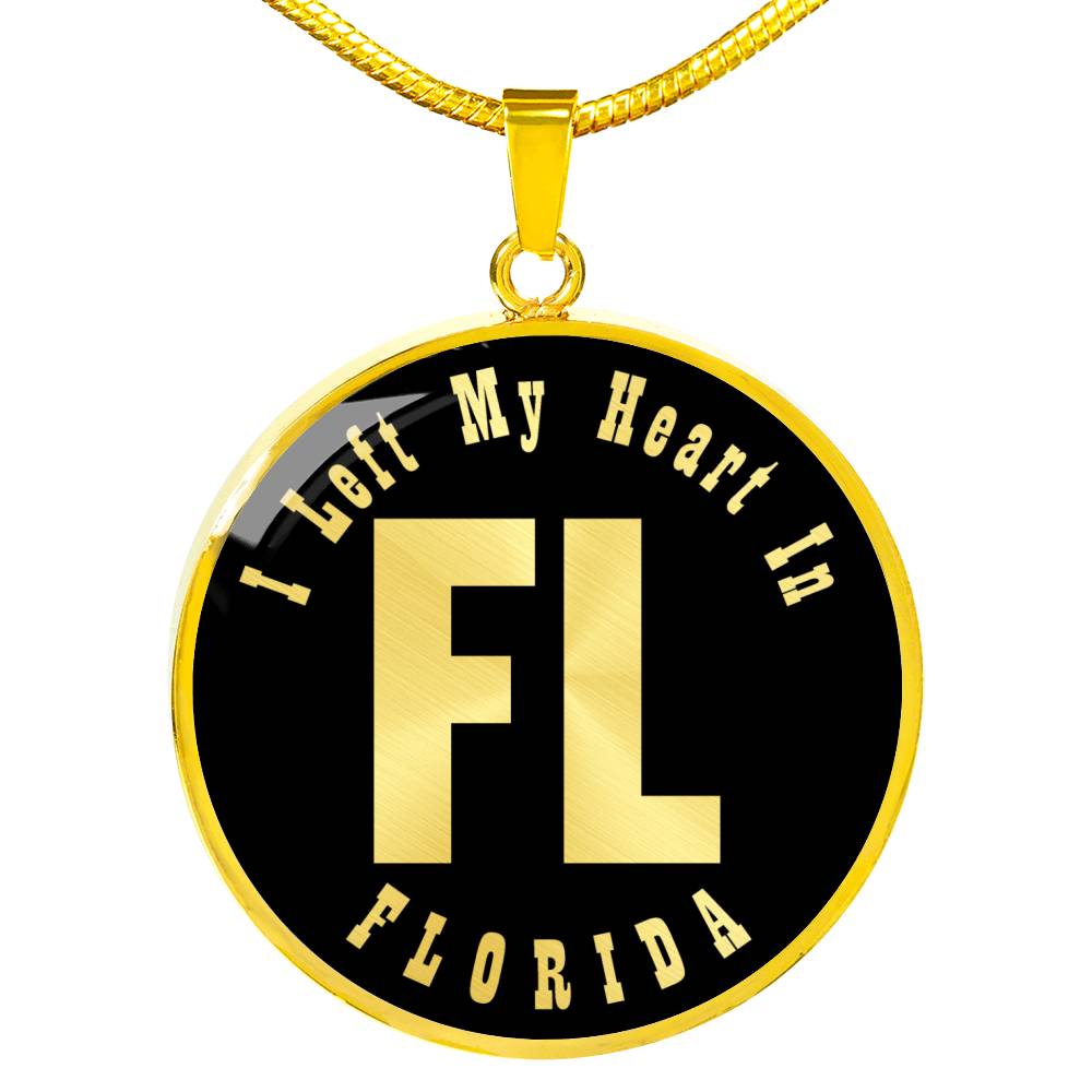 Heart In Florida v02 - 18k Gold Finished Luxury Necklace
