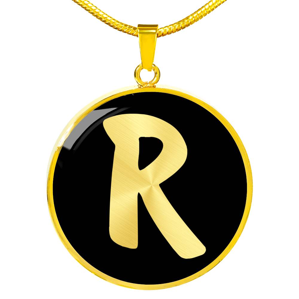 Initial R v2b - 18k Gold Finished Luxury Necklace
