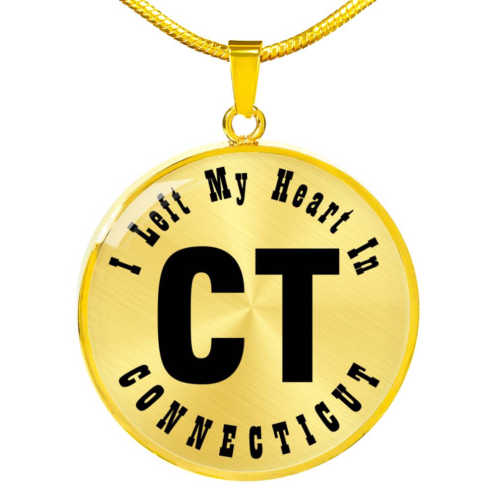 Heart In Connecticut v01 - 18k Gold Finished Luxury Necklace