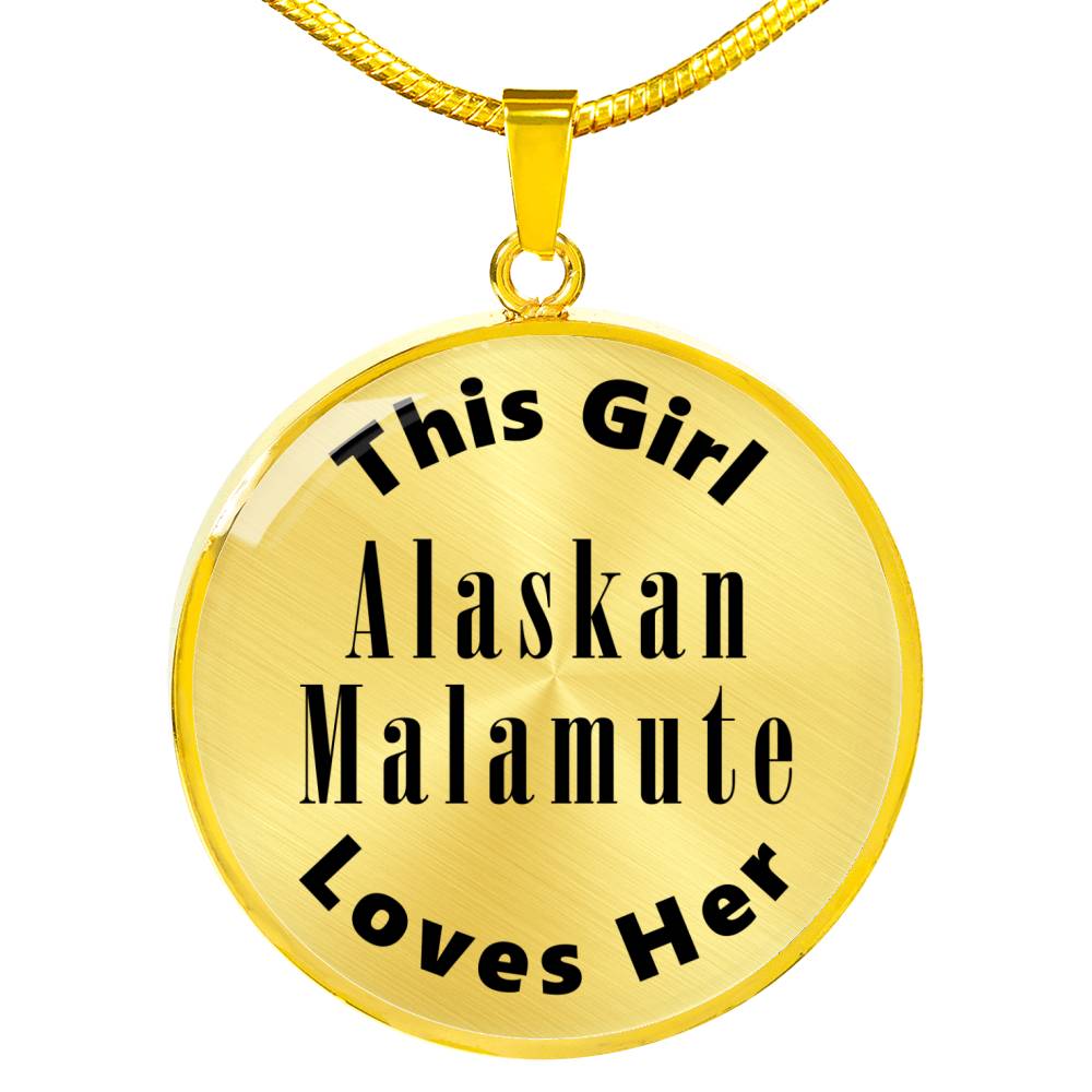 Alaskan Malamute - 18k Gold Finished Luxury Necklace