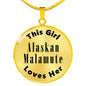 Alaskan Malamute - 18k Gold Finished Luxury Necklace