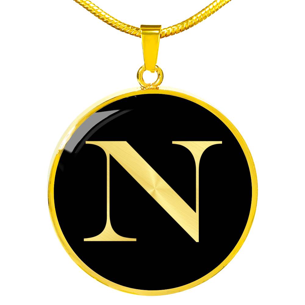 Initial N v2a - 18k Gold Finished Luxury Necklace