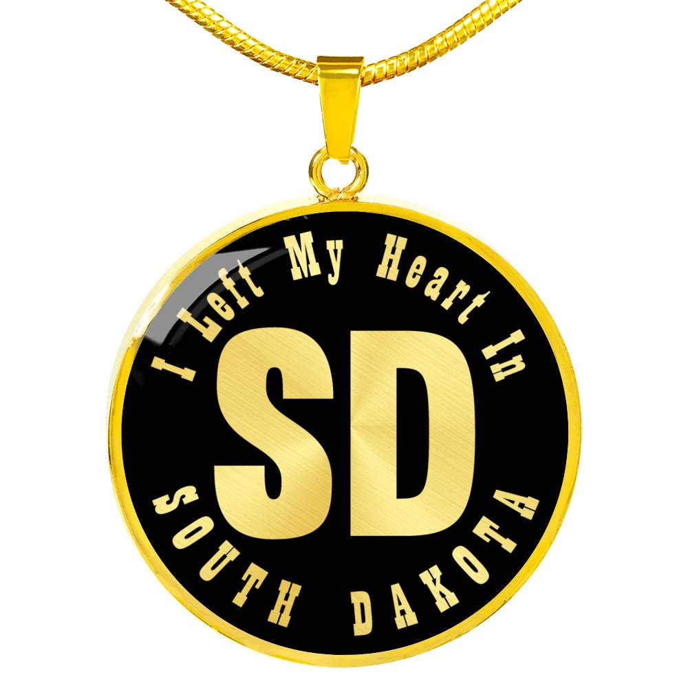 Heart In South Dakota v02 - 18k Gold Finished Luxury Necklace
