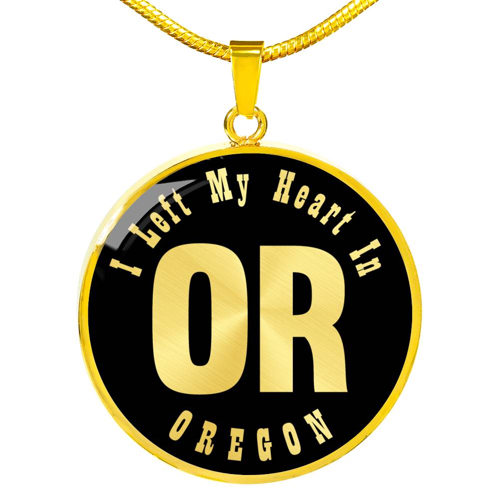 Heart In Oregon v02 - 18k Gold Finished Luxury Necklace