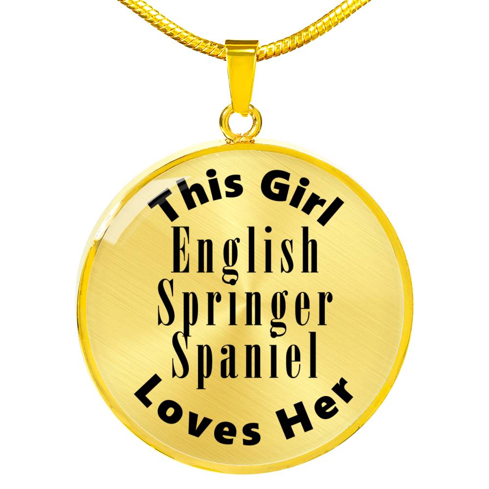 English Springer Spaniel v2 - 18k Gold Finished Luxury Necklace