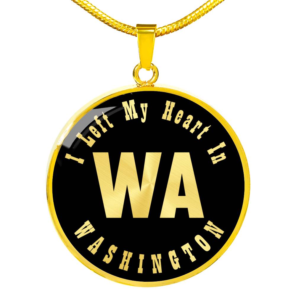 Heart In Washington v02 - 18k Gold Finished Luxury Necklace