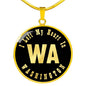 Heart In Washington v02 - 18k Gold Finished Luxury Necklace