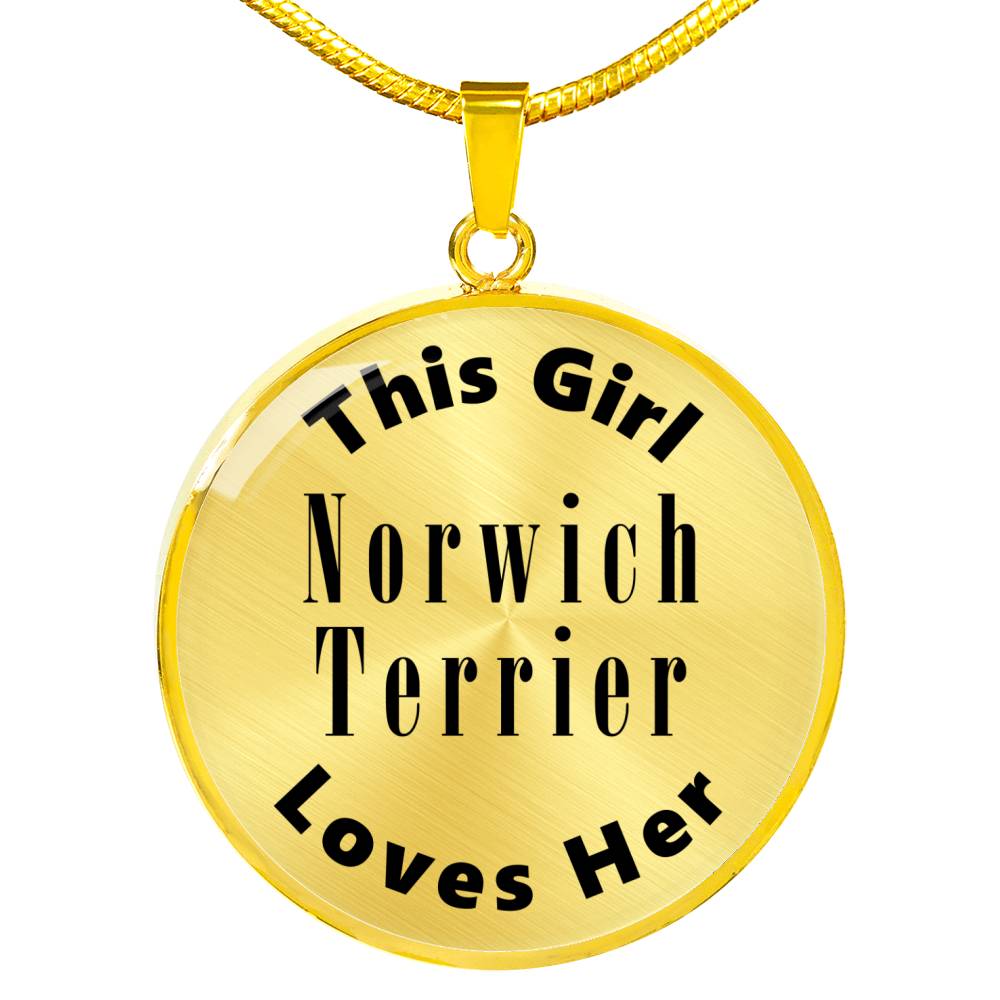 Norwich Terrier - 18k Gold Finished Luxury Necklace