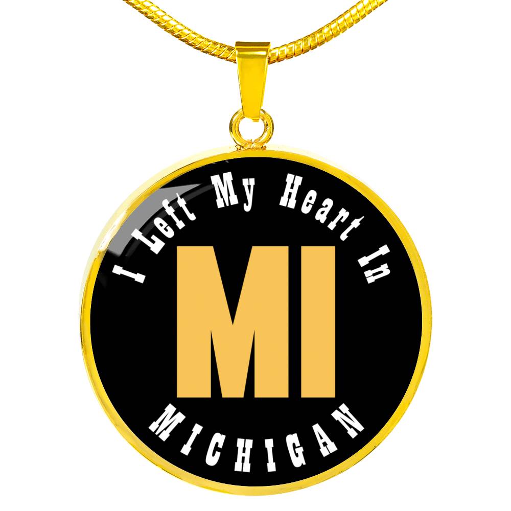 Heart In Michigan - 18k Gold Finished Luxury Necklace