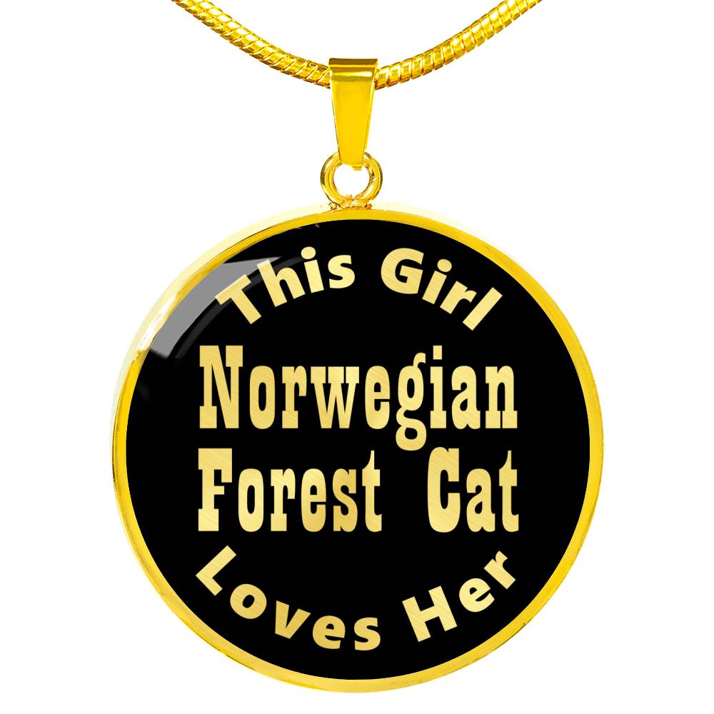 Norwegian Forest Cat - 18k Gold Finished Luxury Necklace