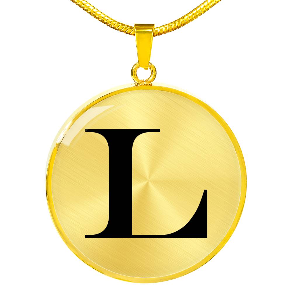 Initial L v1a - 18k Gold Finished Luxury Necklace