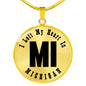 Heart In Michigan v01 - 18k Gold Finished Luxury Necklace