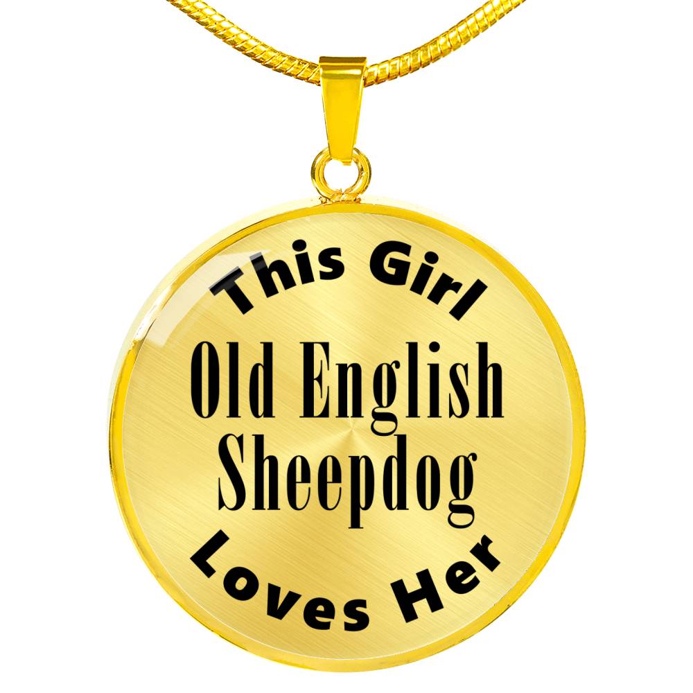 Old English Sheepdog - 18k Gold Finished Luxury Necklace