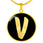 Initial V v2b - 18k Gold Finished Luxury Necklace