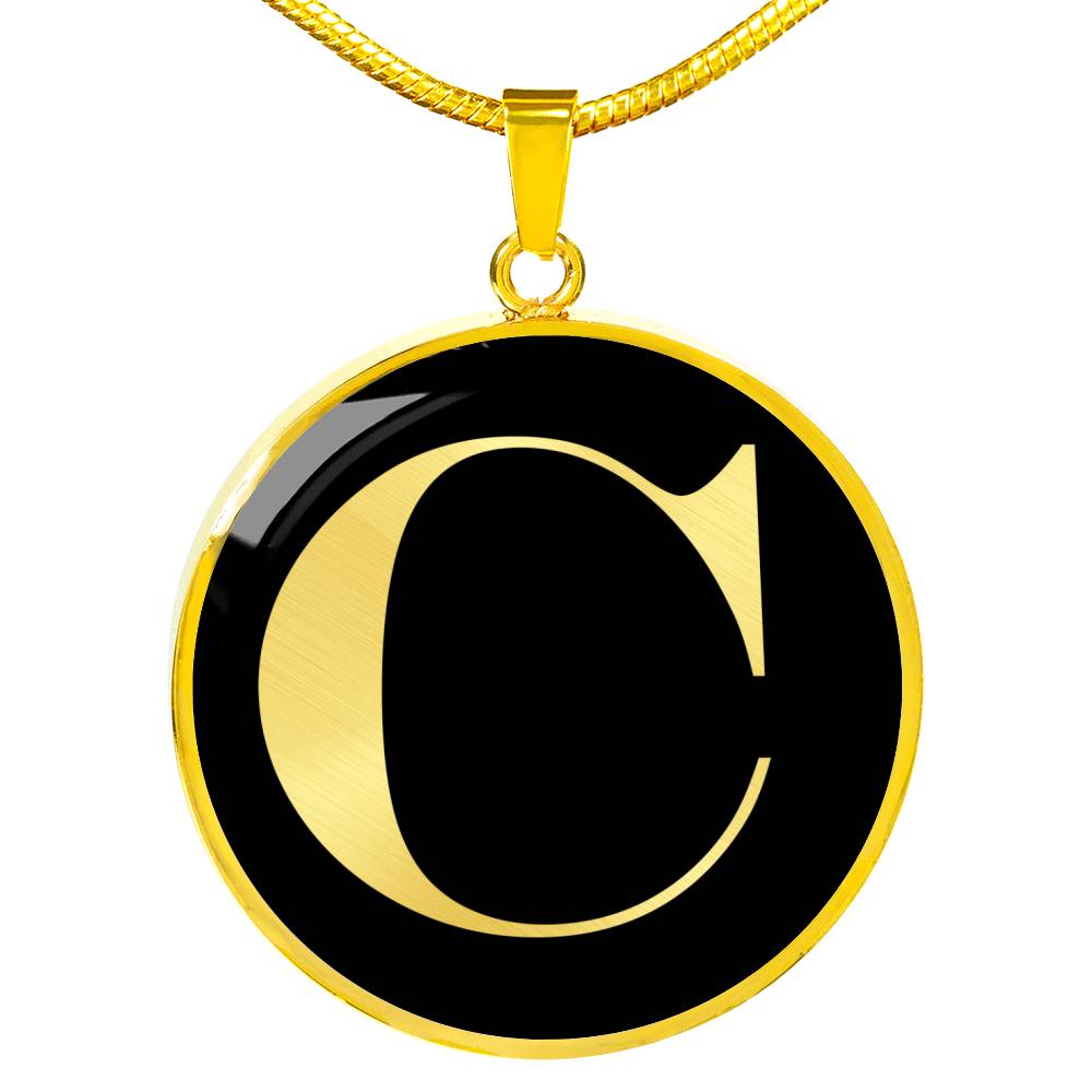Initial C v2a - 18k Gold Finished Luxury Necklace