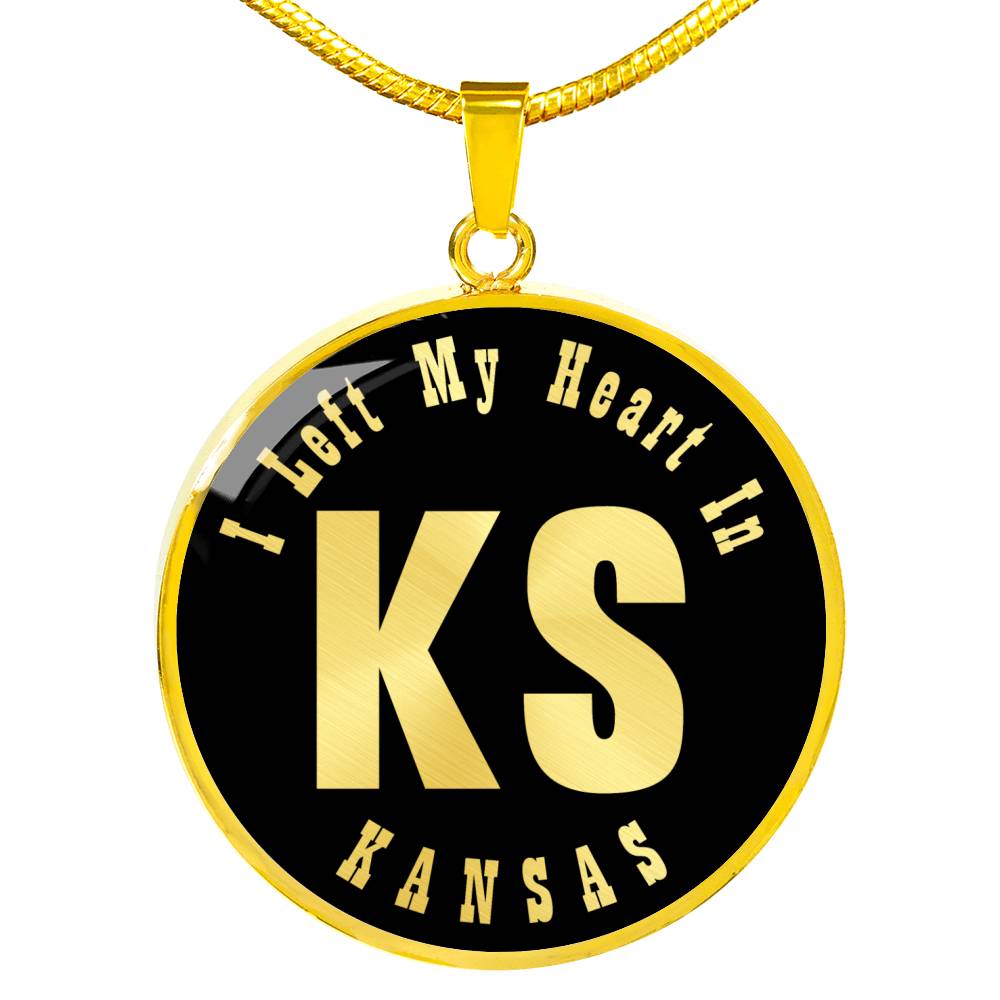 Heart In Kansas v02 - 18k Gold Finished Luxury Necklace