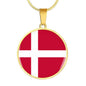 Danish Flag - 18k Gold Finished Luxury Necklace