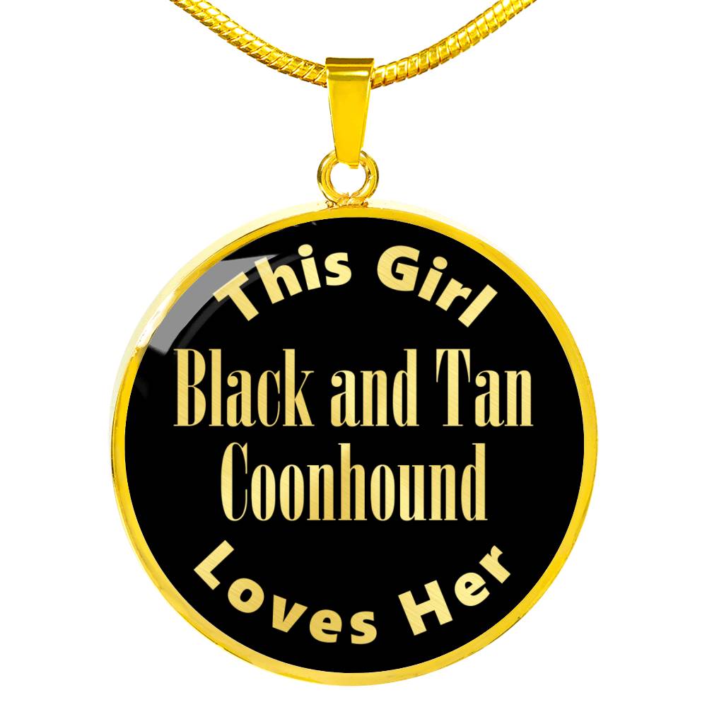 Black and Tan Coonhound v2 - 18k Gold Finished Luxury Necklace