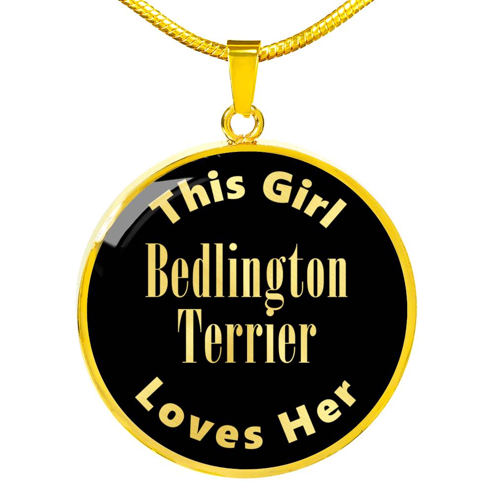 Bedlington Terrier v2 - 18k Gold Finished Luxury Necklace