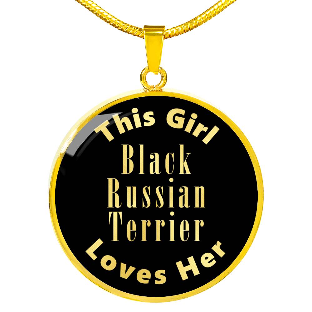 Black Russian Terrier v2 - 18k Gold Finished Luxury Necklace