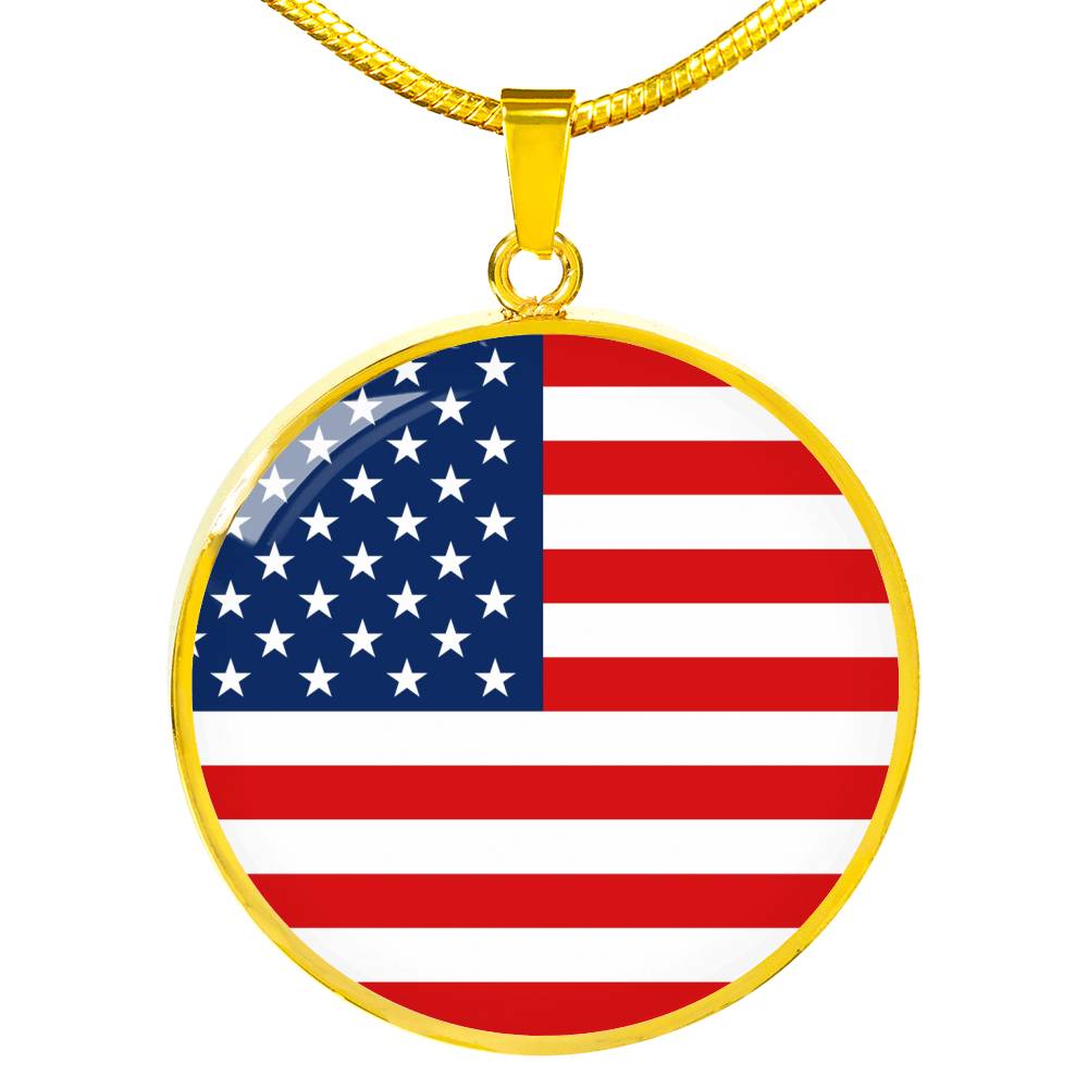 American Flag - 18k Gold Finished Luxury Necklace