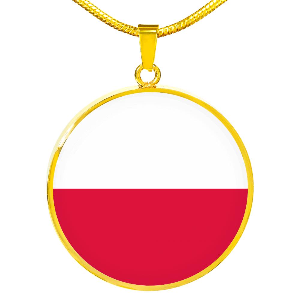 Polish Flag - 18k Gold Finished Luxury Necklace