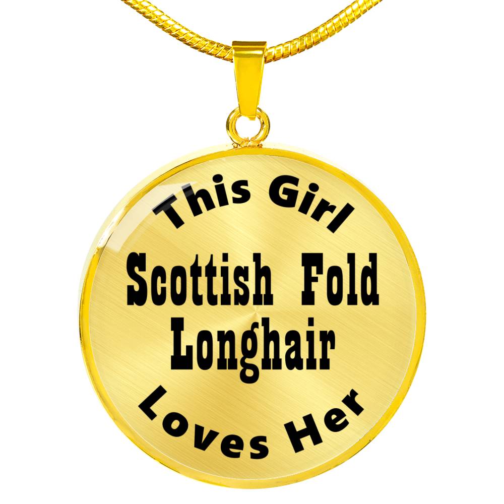 Scottish Fold Longhair v2 - 18k Gold Finished Luxury Necklace