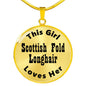 Scottish Fold Longhair v2 - 18k Gold Finished Luxury Necklace