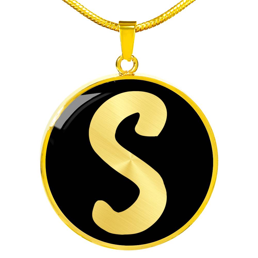 Initial S v2b - 18k Gold Finished Luxury Necklace
