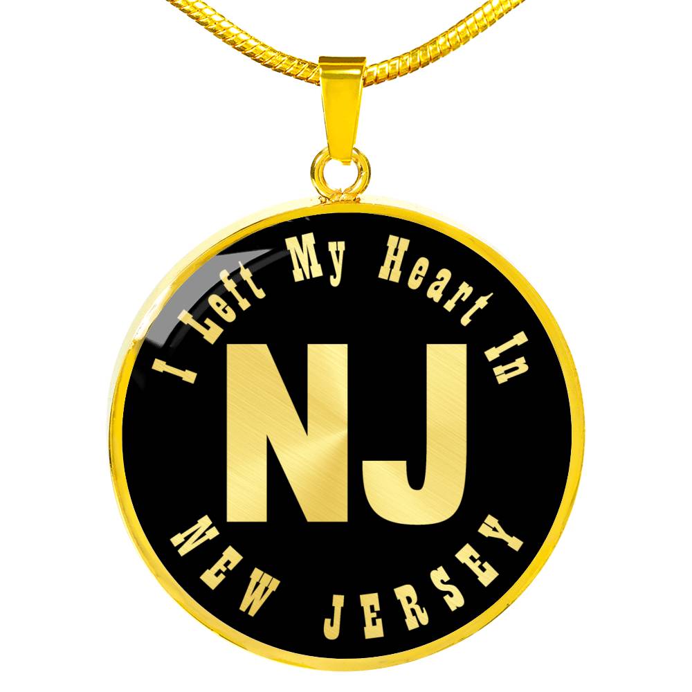 Heart In New Jersey v02 - 18k Gold Finished Luxury Necklace