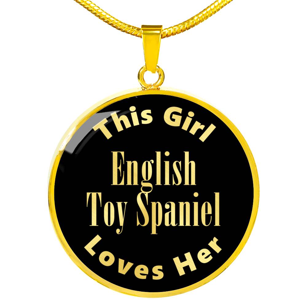 English Toy Spaniel v2 - 18k Gold Finished Luxury Necklace