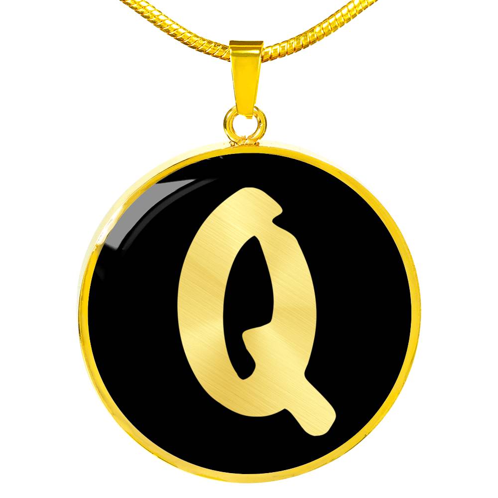 Initial Q v2b - 18k Gold Finished Luxury Necklace