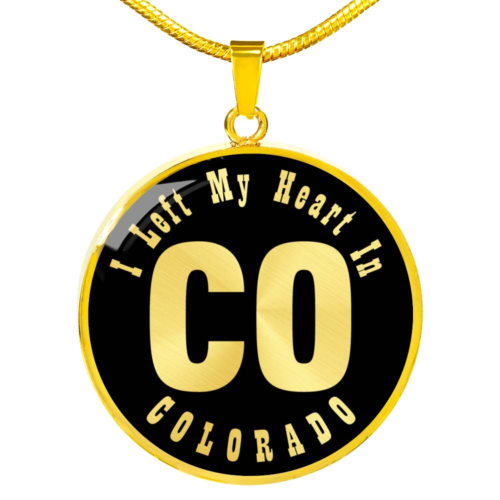 Heart In Colorado v02 - 18k Gold Finished Luxury Necklace