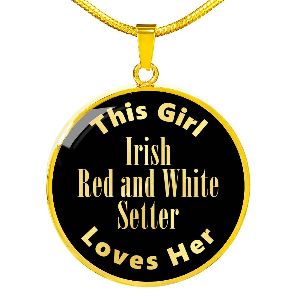 Irish Red and White Setter v2 - 18k Gold Finished Luxury Necklace